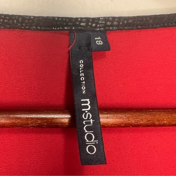 Addition Elle M Studio Burgundy Faux Wrap Sheer Blouse Size 18 - Picture 6 of 10